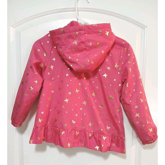 London Fog Girls Fleece Lined Lightweight Jacket With Hood Size 6x Pink - Picture 4 of 5